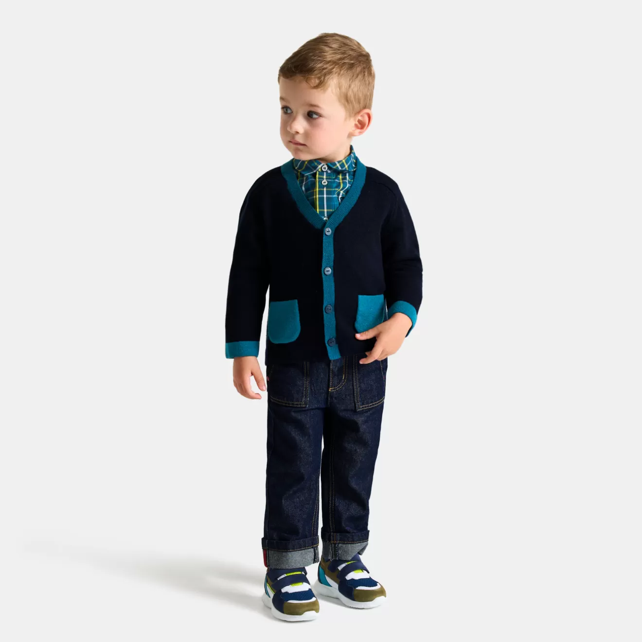 BOY Jacadi Sweaters, Sweatshirts And Cardigans | Baby boy color block cardigan