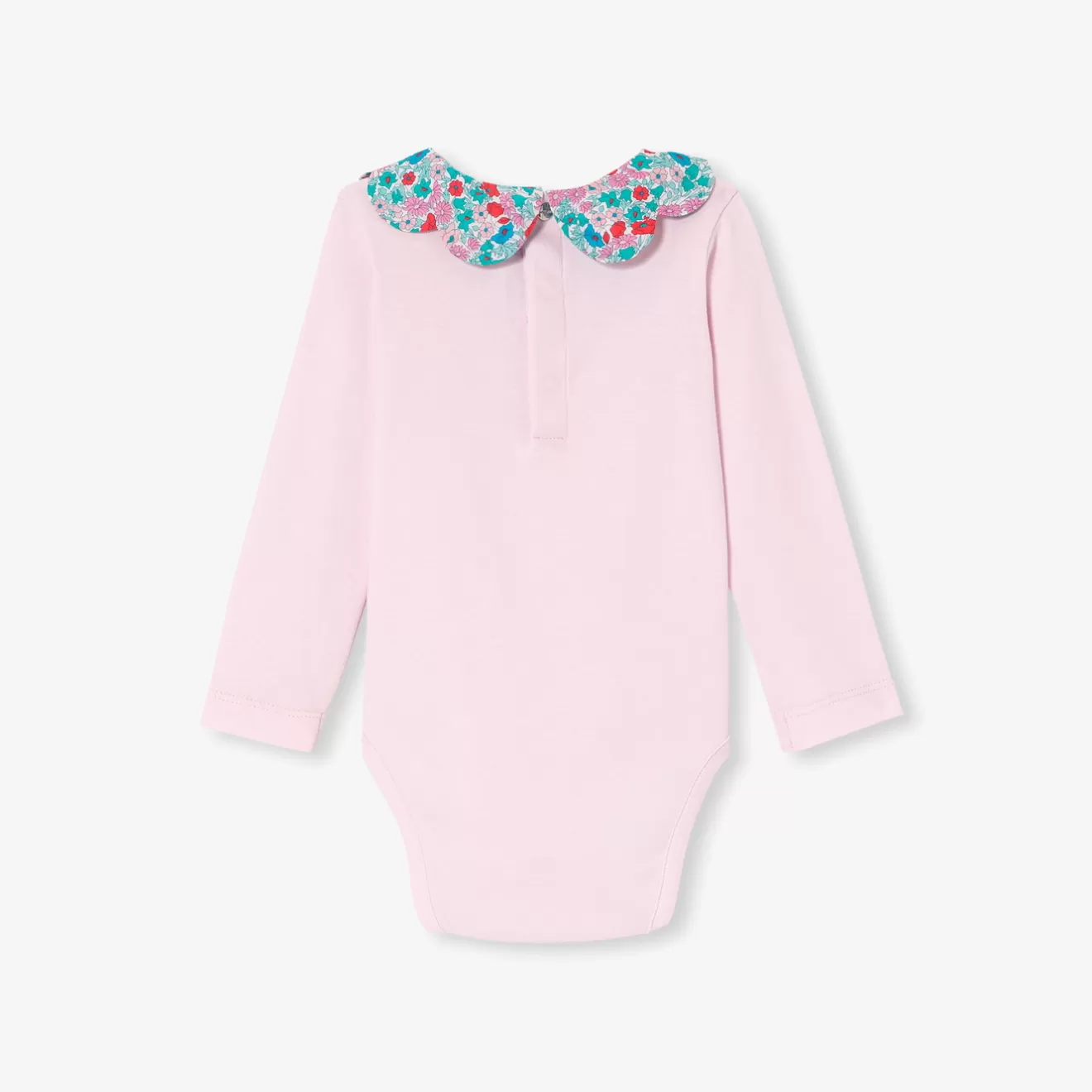 Jacadi Bodysuits | Baby girl bodysuit with Liberty fabric collar