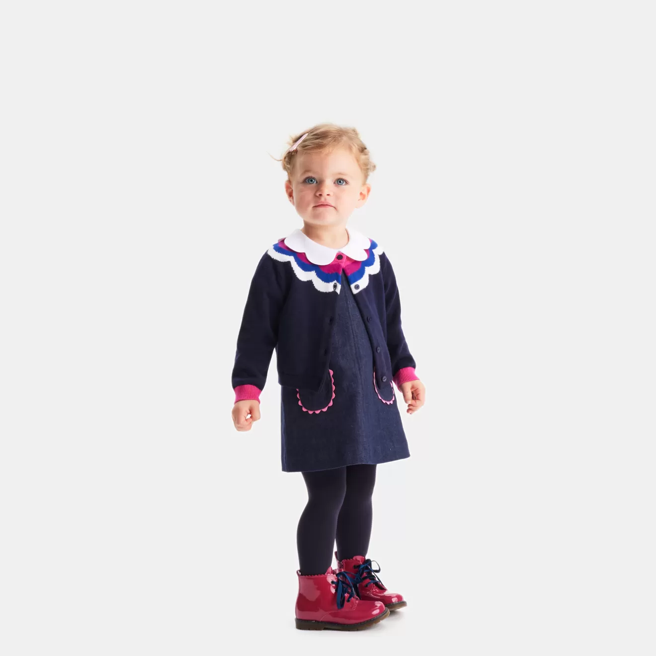 Jacadi Dresses | Baby girl denim pinafore dress