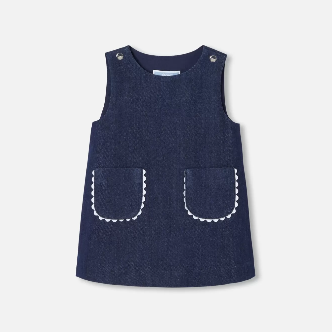 Jacadi Dresses | Baby girl denim pinafore dress