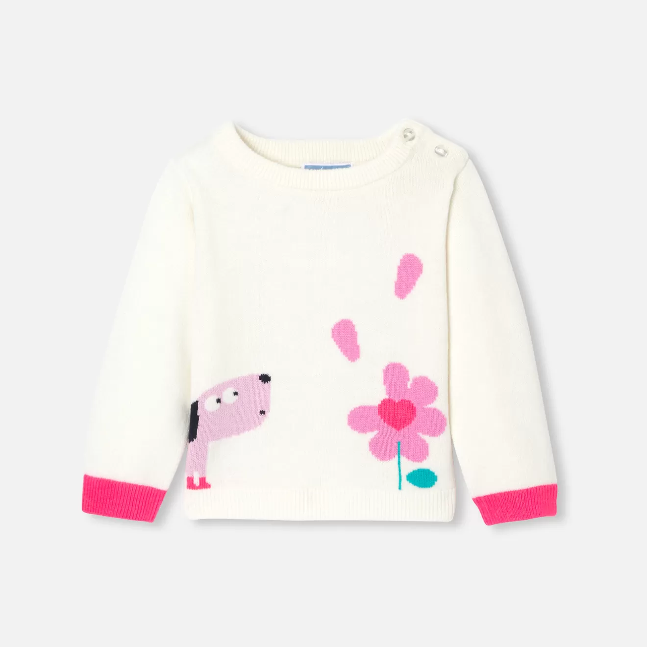Jacadi Cardigans, Sweaters And Sweatshirts | Baby girl intarsia flower sweater