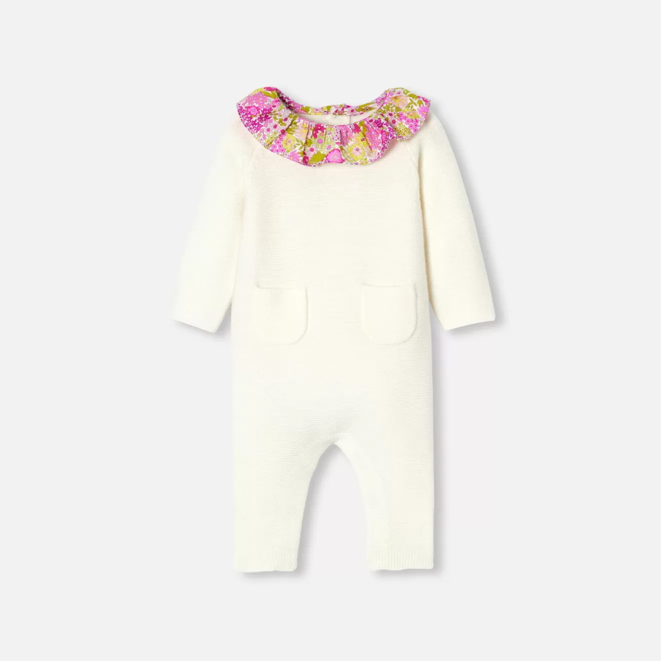 Jacadi Bloomers, Overalls And Sets | Baby girl jumpsuit in garter stitch.