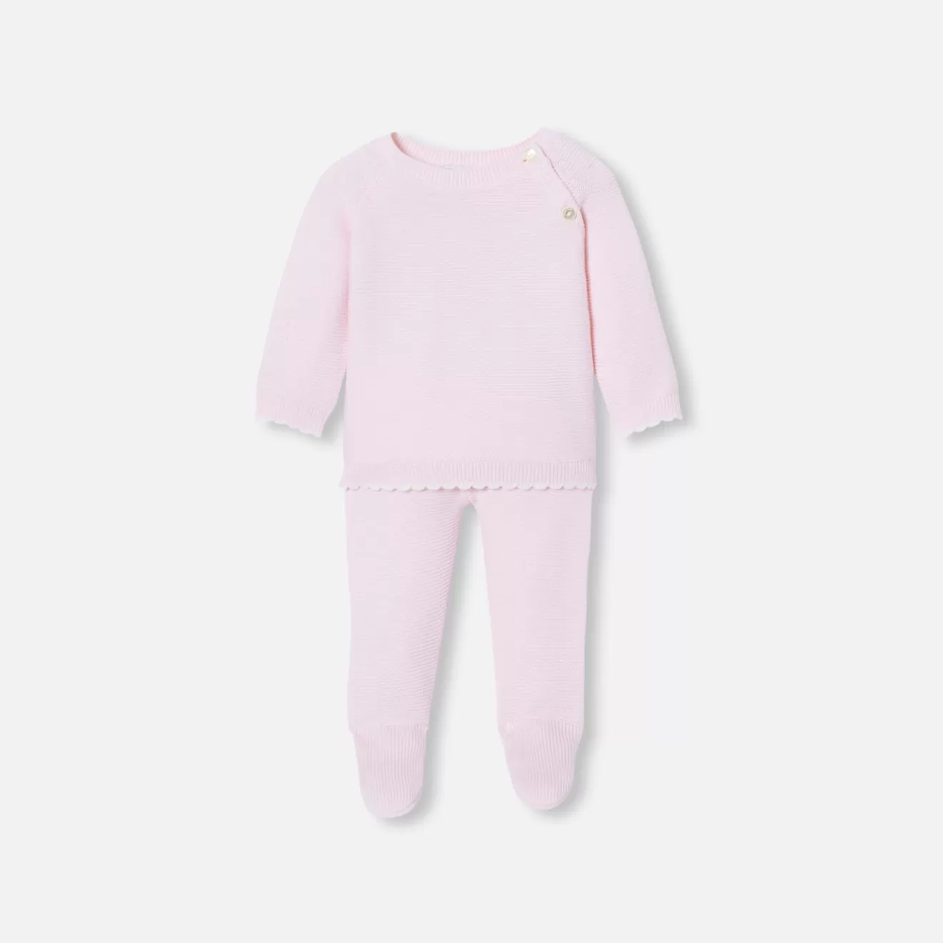 Jacadi Bloomers, Overalls And Sets | Baby girl set in garter stitch