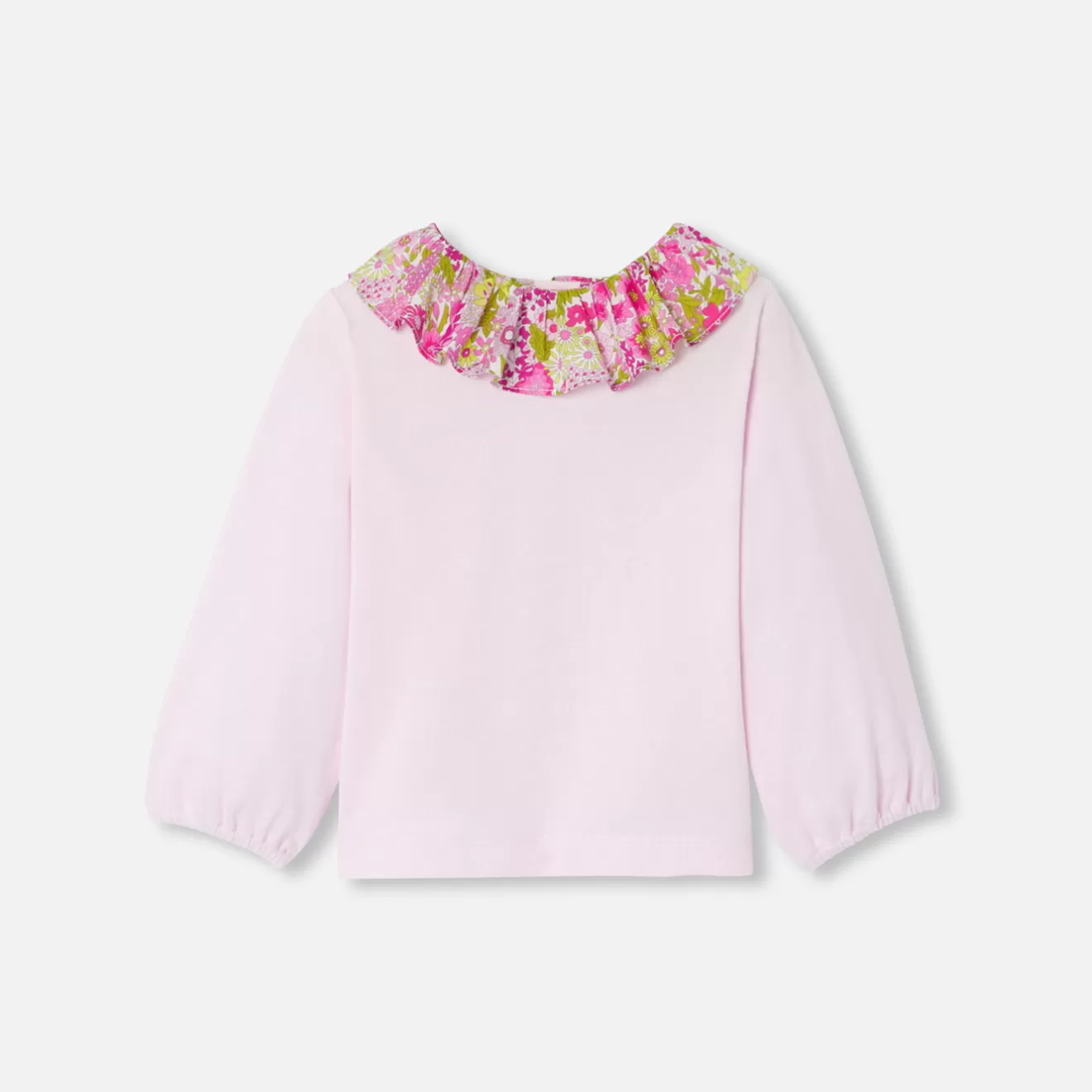 Jacadi Polos And T-Shirts | Baby girl T-shirt with a Liberty fabric collar