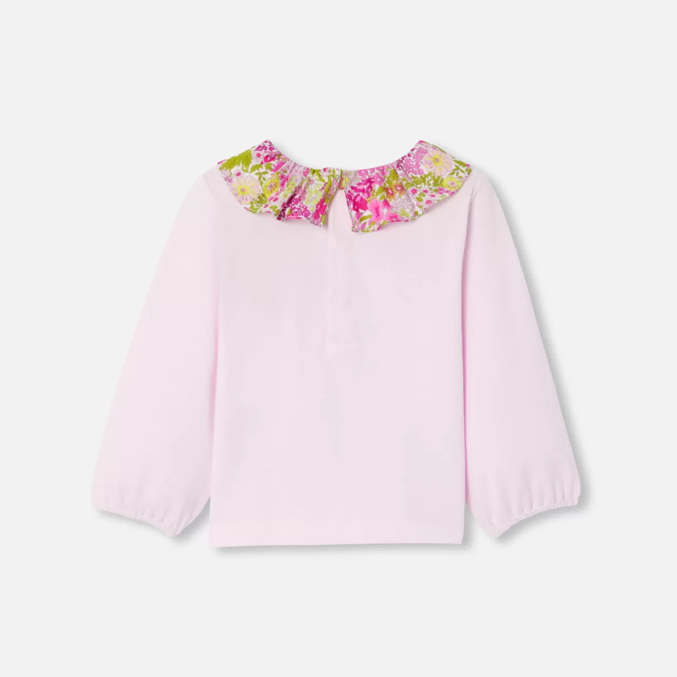 Jacadi Polos And T-Shirts | Baby girl T-shirt with a Liberty fabric collar