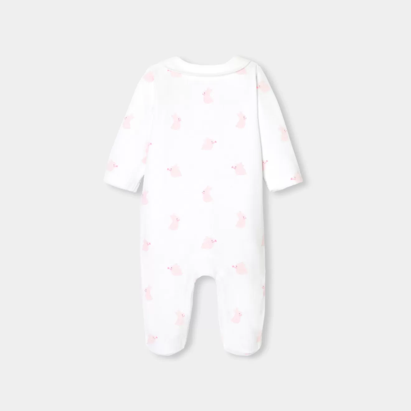 Jacadi Pajamas | Baby girl velvet pajamas with bunny pattern