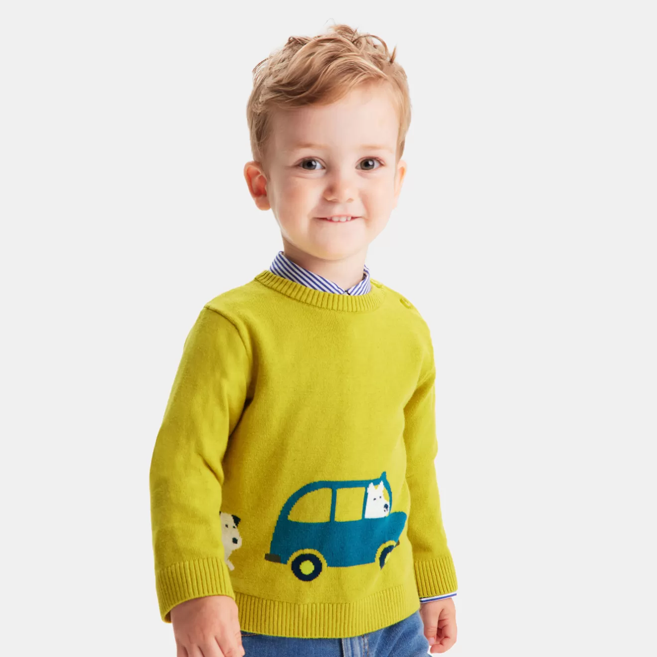 BOY Jacadi Sweaters, Sweatshirts And Cardigans | Fancy Intarsia baby boy sweater