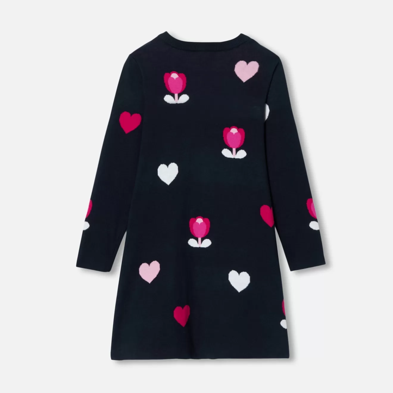 Jacadi Dresses And Skirts | Girl jacquard dress with flowers and hearts