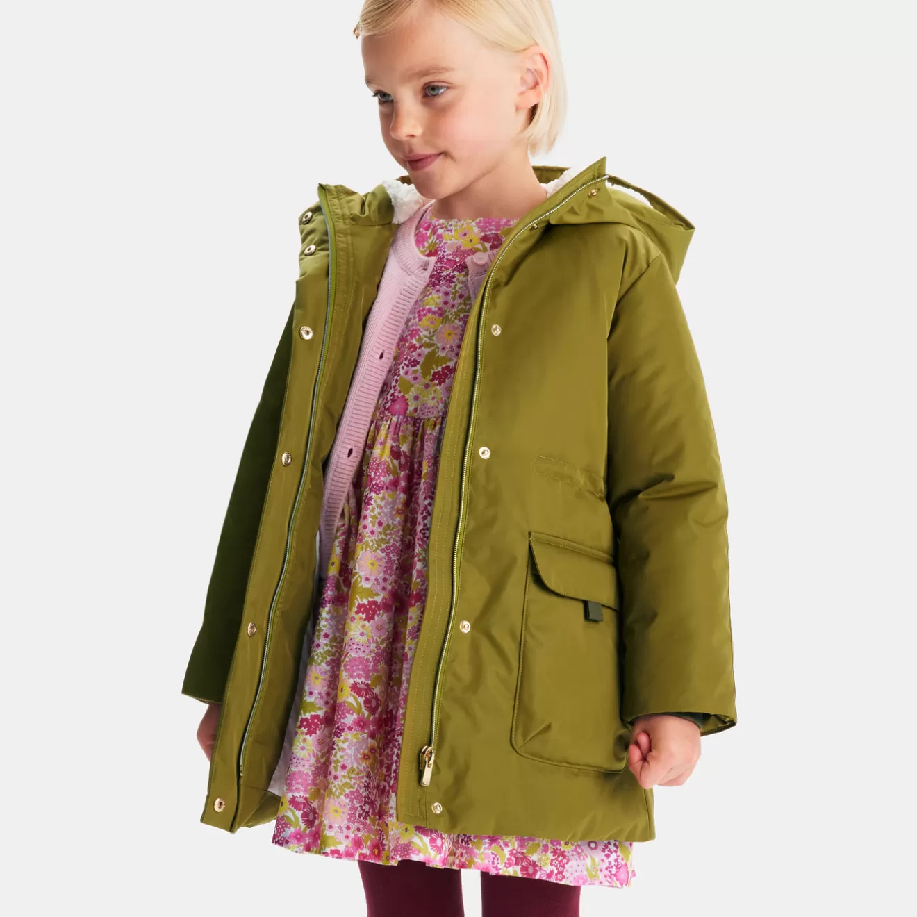 Jacadi Coats And Outerwear | Girl sherpa-lined parka